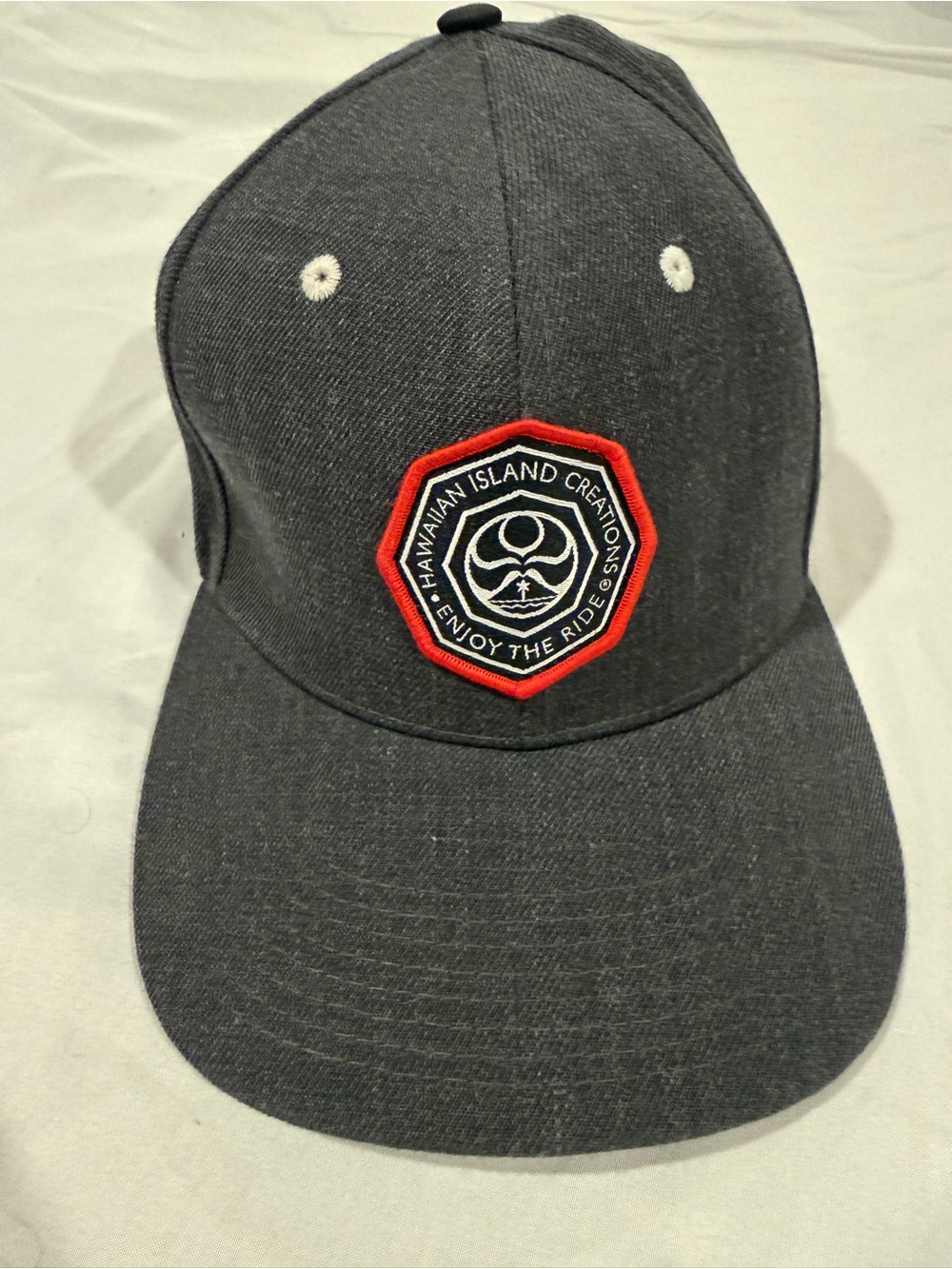 Unisex Hawaiian Island Creations “Octagon” Dark Gray Hat 15% Wool Enjoy the Ride